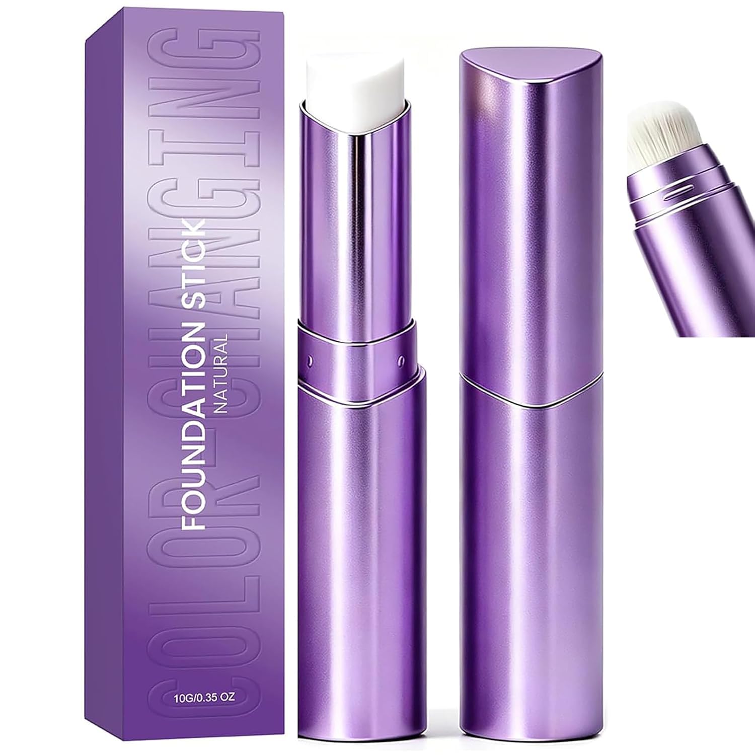 LELLURE built-in brush detail near stick end demonstrating effortless blending