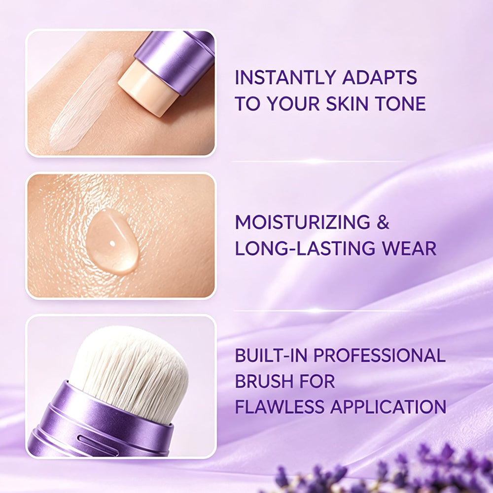 LELLURE natural matte finish on skin illustrating breathable, non-cakey look