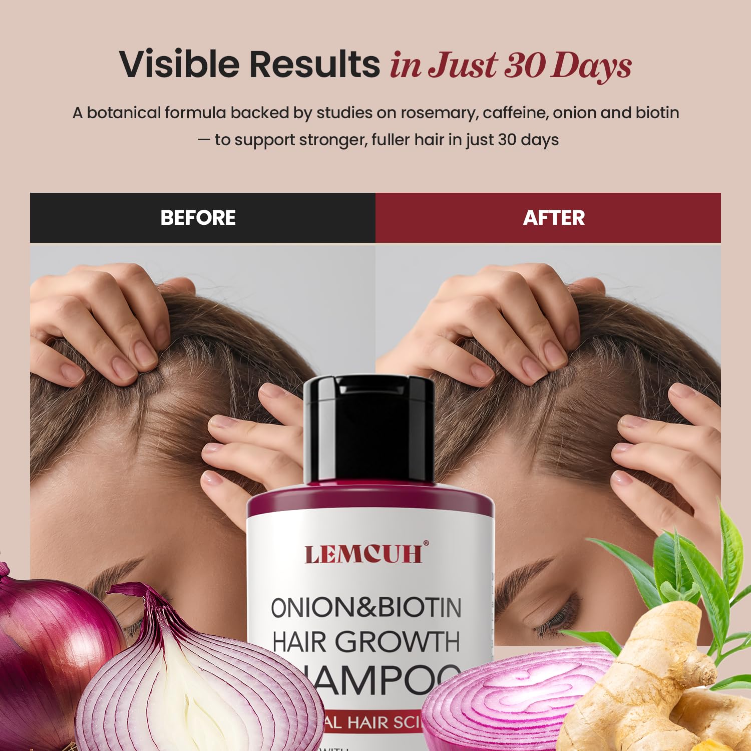 Lemcuh shampoo being rinsed in shower for daily-use benefit