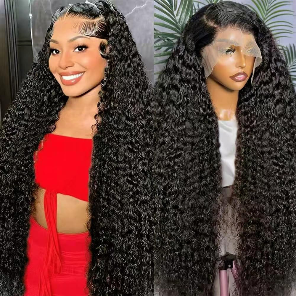 Lemeiily front packaging showing full 30-inch deep wave wig and natural look