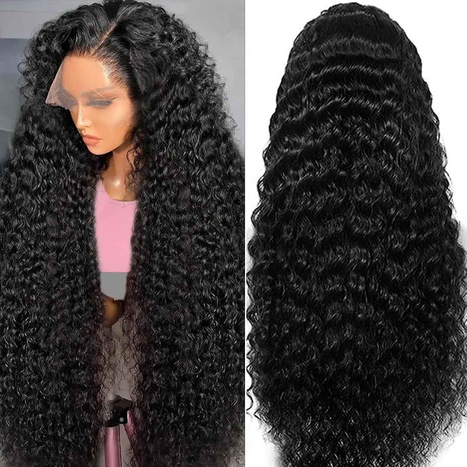Lemeiily deep wave hair texture close-up showing soft shiny strands