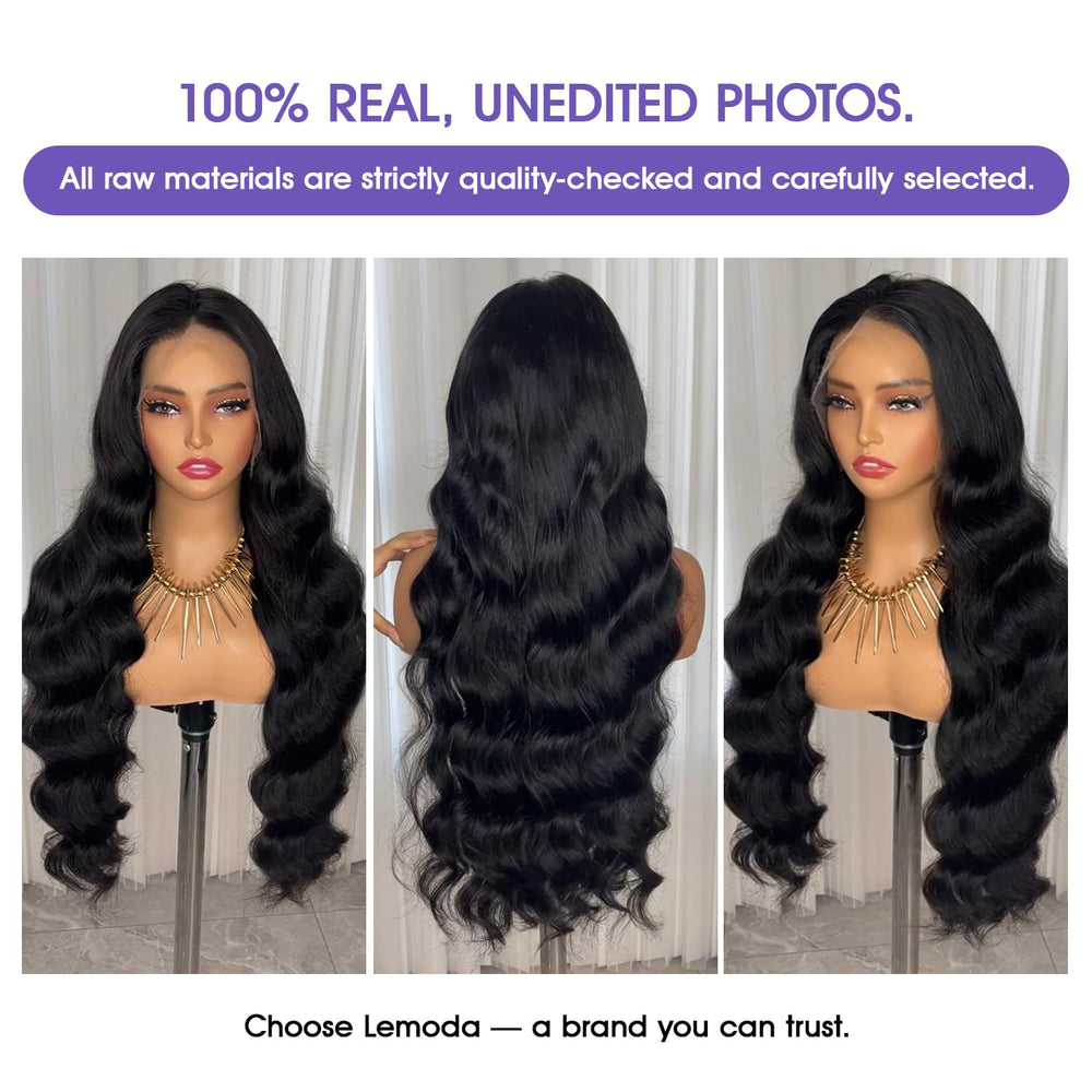 Lemoda body wave 30 inch length showing flowing volume benefit