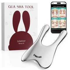 Lemove stainless steel gua sha front view showing ergonomic shape and lasting durability