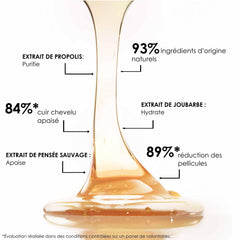 Leonor Greyl shampoo texture pouring from bottle highlighting creamy lather benefit