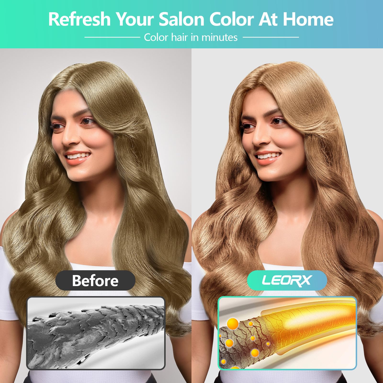 leorx creamy lather texture providing even color and conditioning