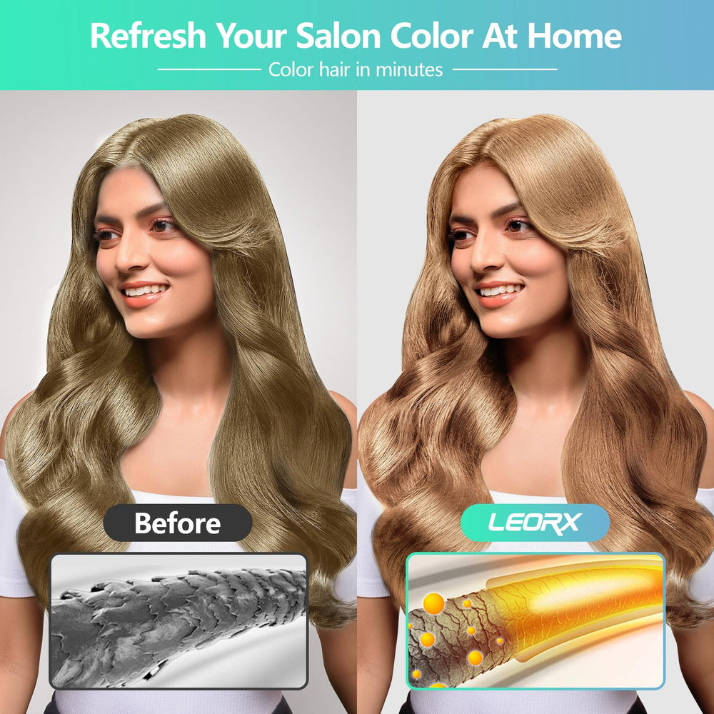 leorx creamy lather texture providing even color and conditioning
