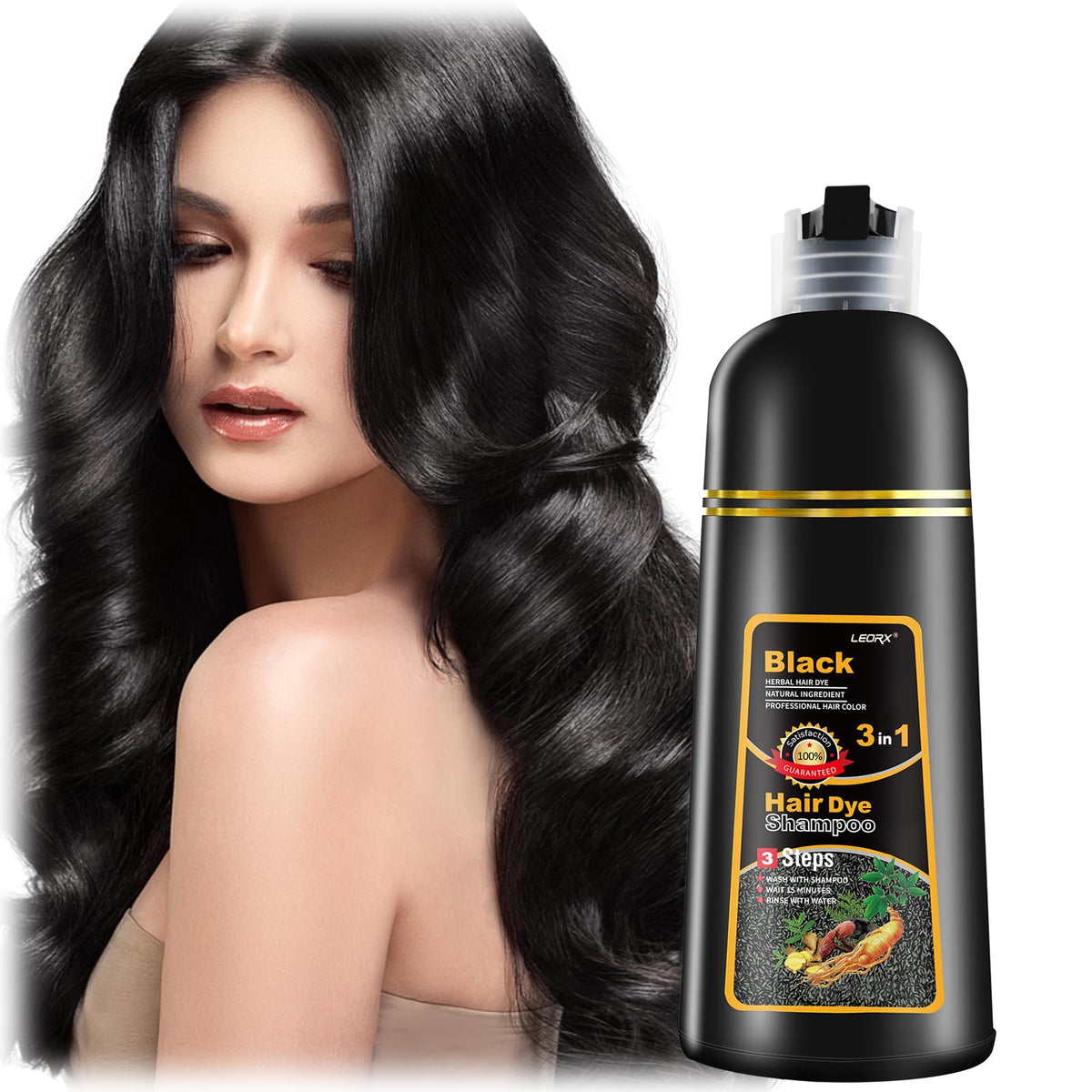 leorx front bottle image showing label and black color benefit