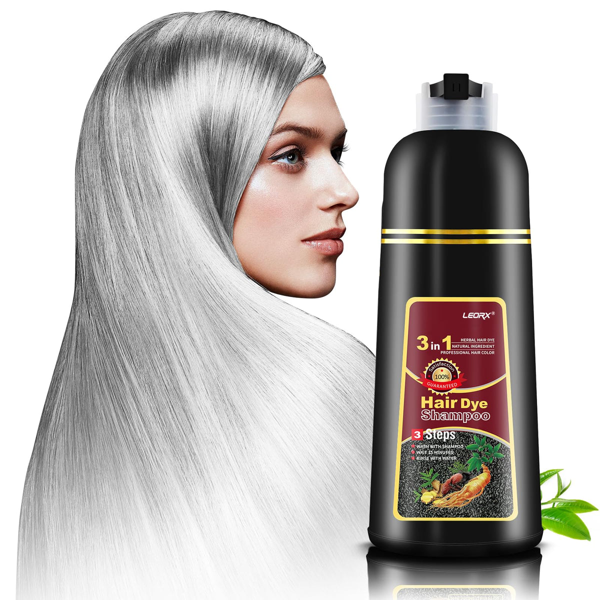 leorx front packaging showing product and instant silver refresh benefit