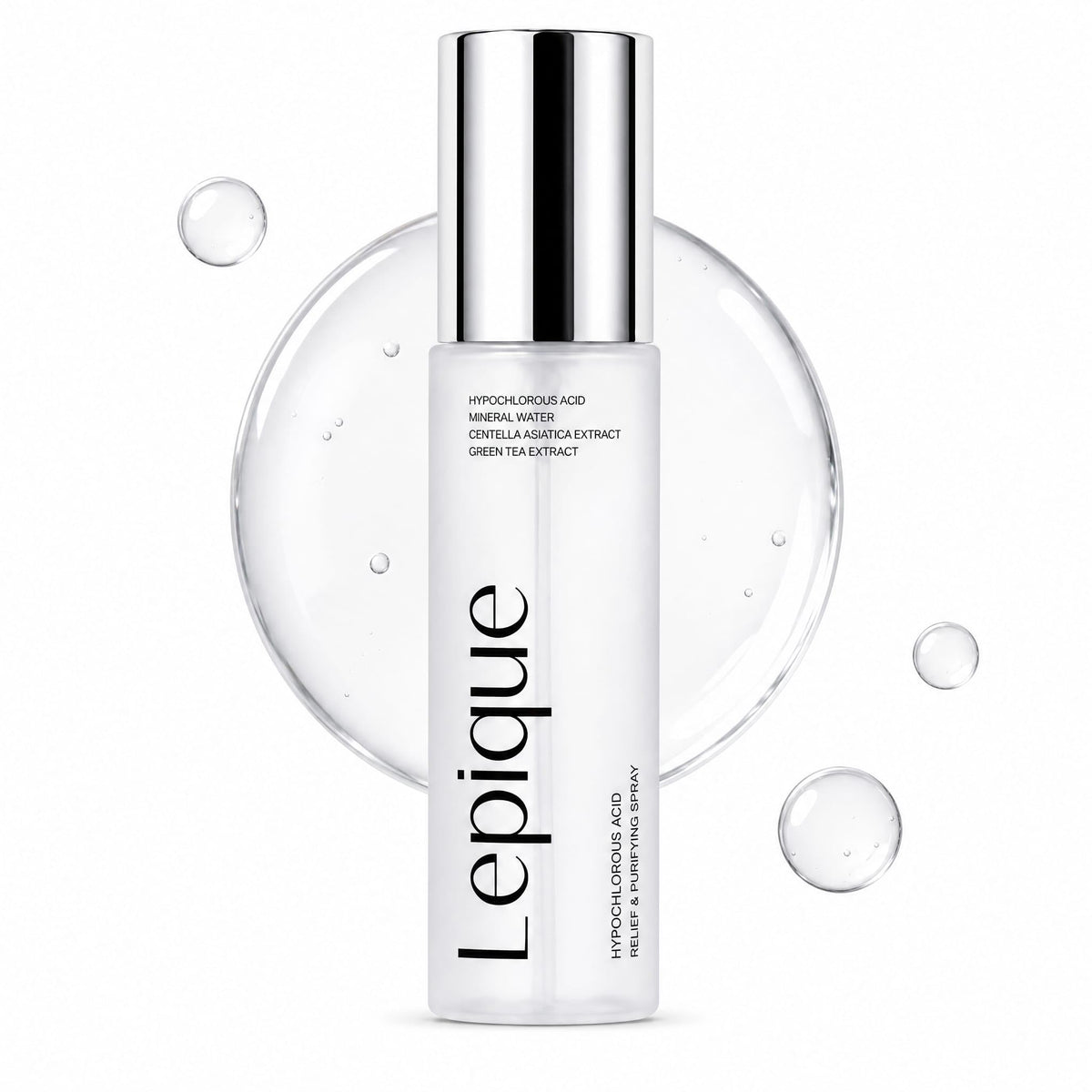 Lepique front packaging showing the 5.07 fl oz spray and product branding benefits