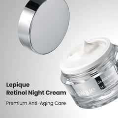 Lepique open jar with serum nearby illustrating layered routine benefit