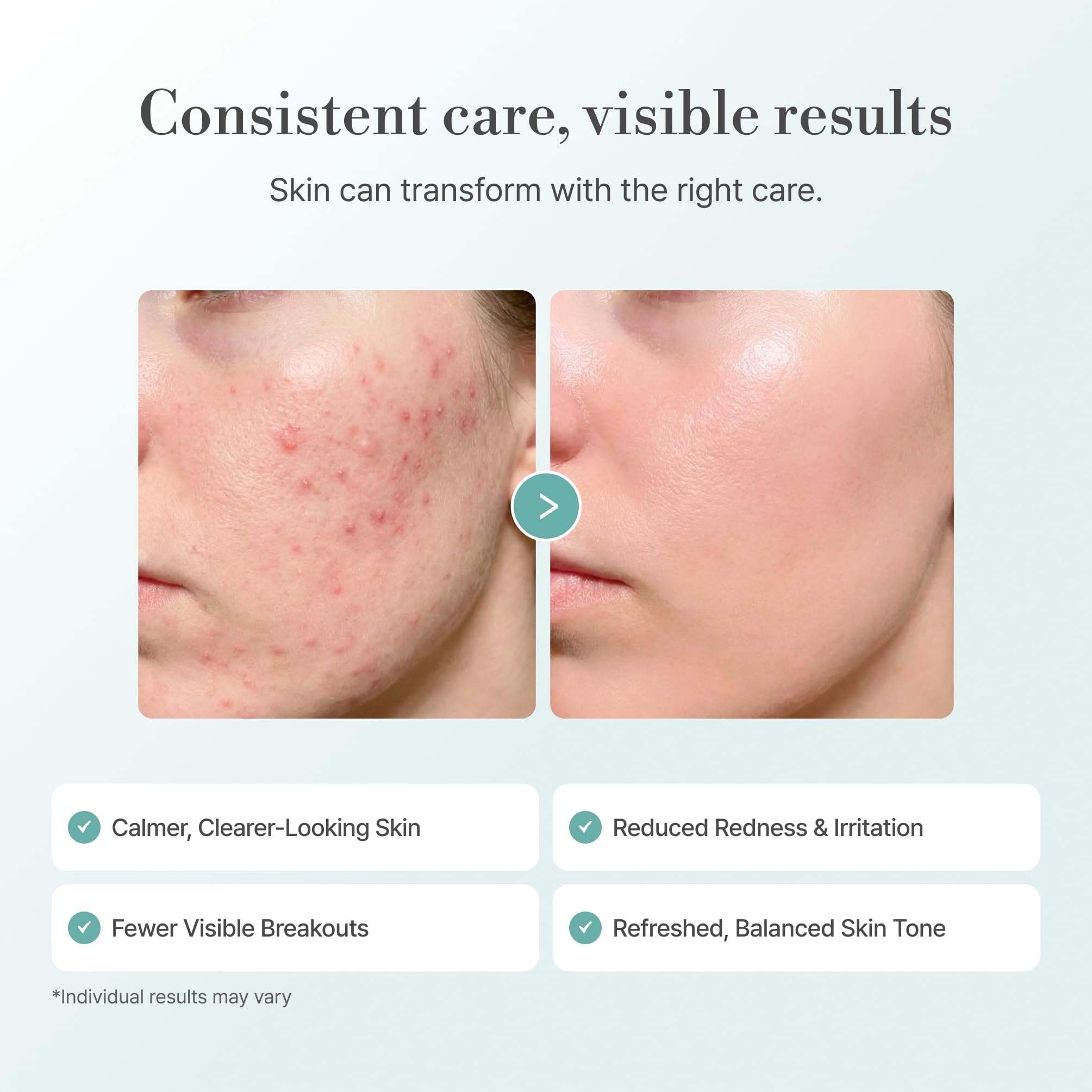 Lepique mist dispersing on skin showing lightweight texture and no-residue benefit