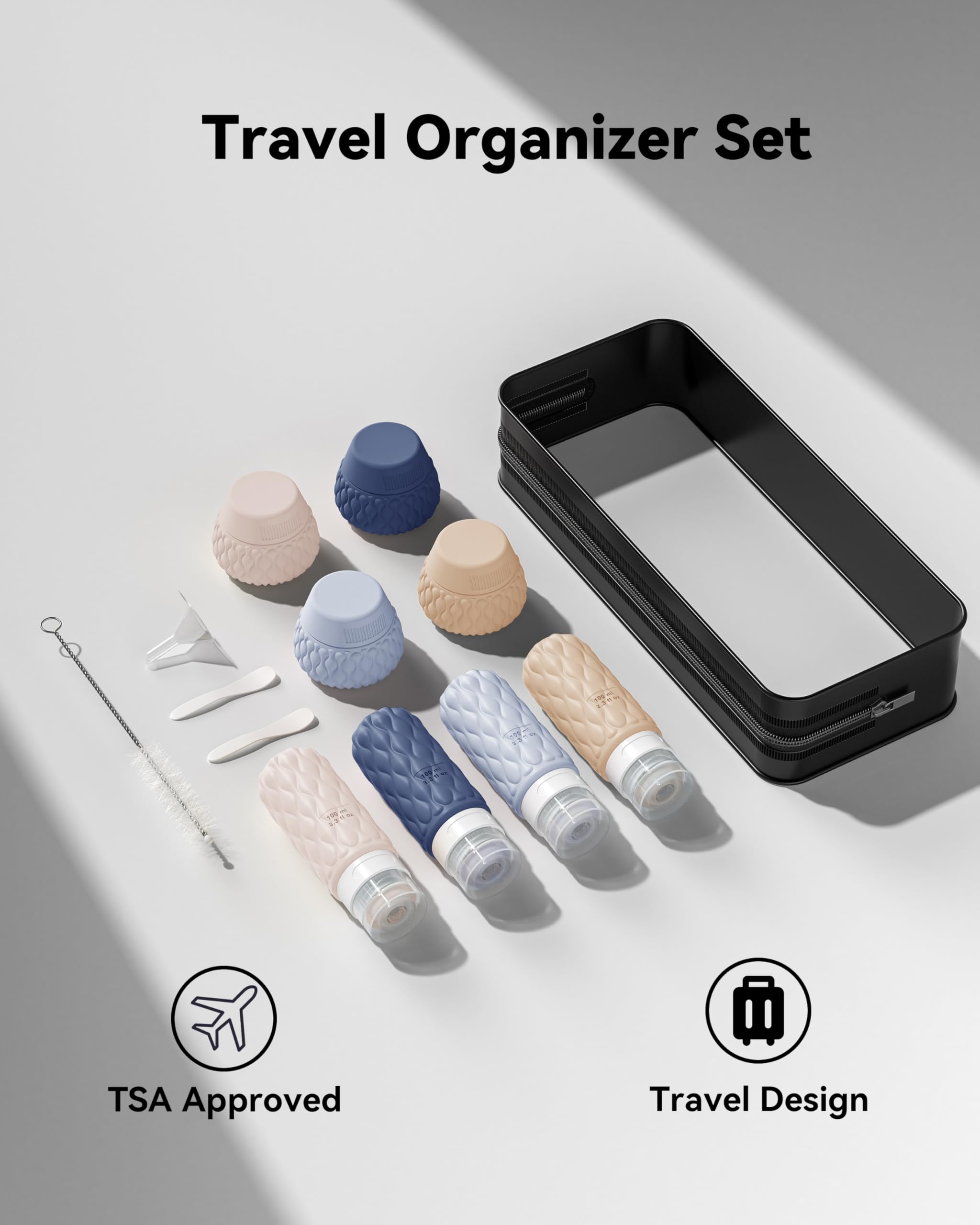 Lericttor bottles in hand beside passport showing TSA-size compliance benefit