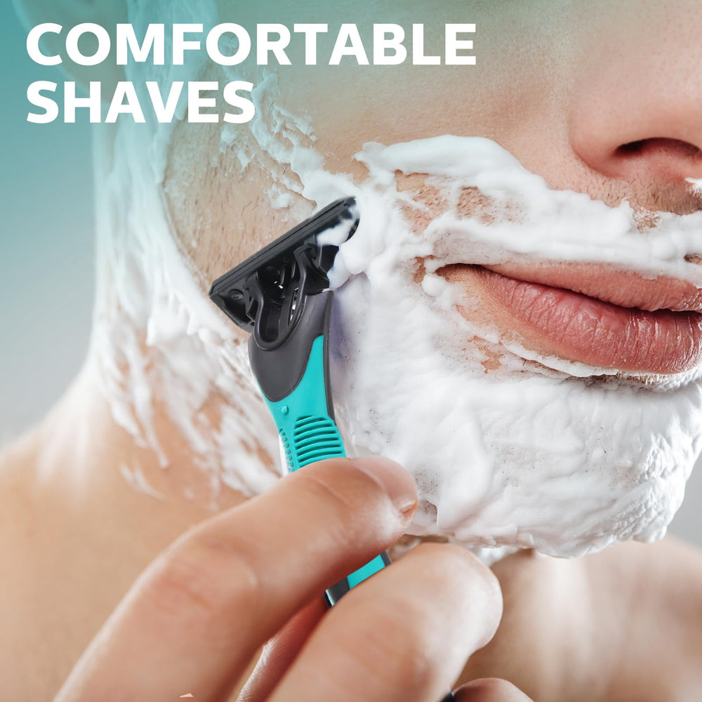 Leriton razor in use on head demonstrating contour tracking