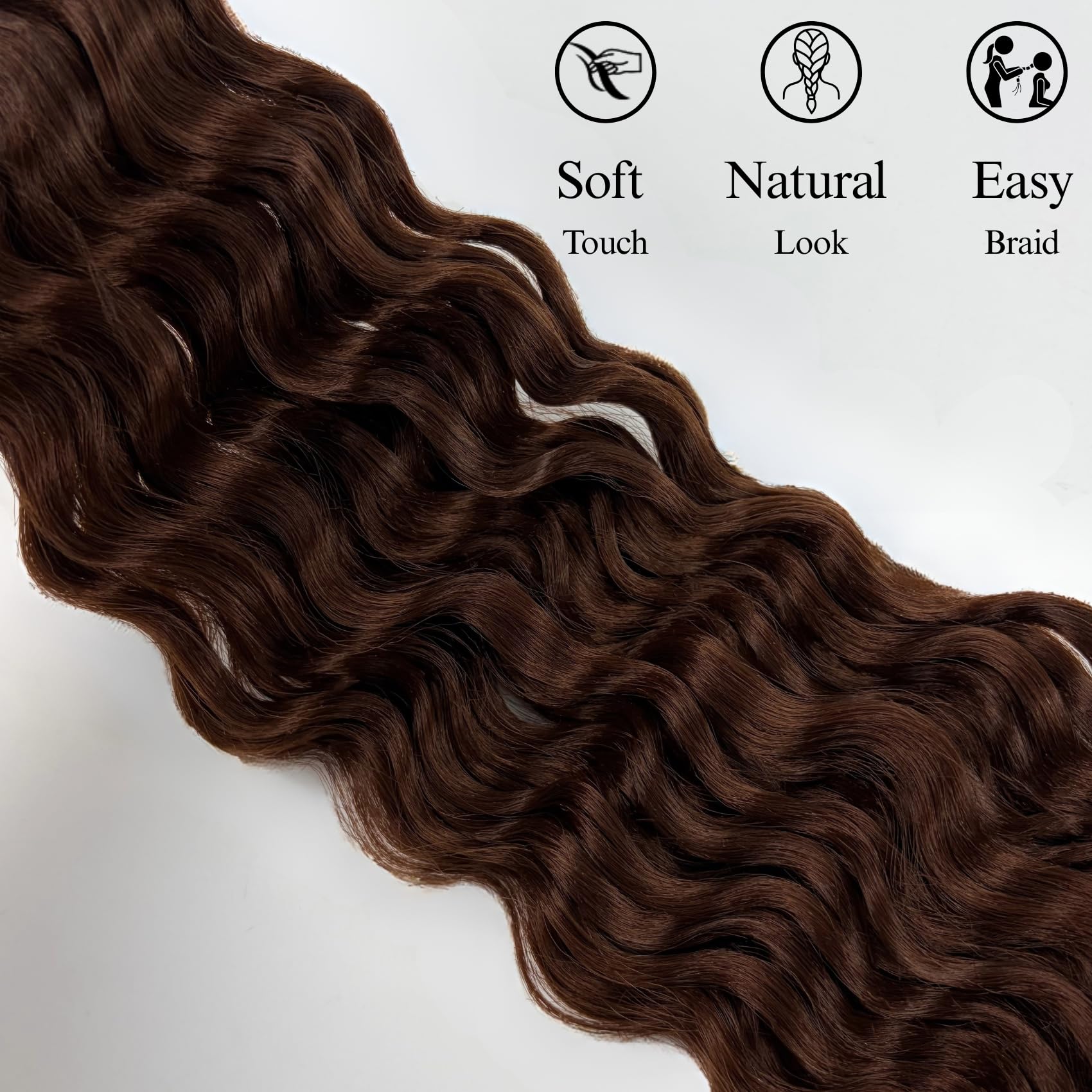 Leticia hair held in hands to show thickness and lightweight feel
