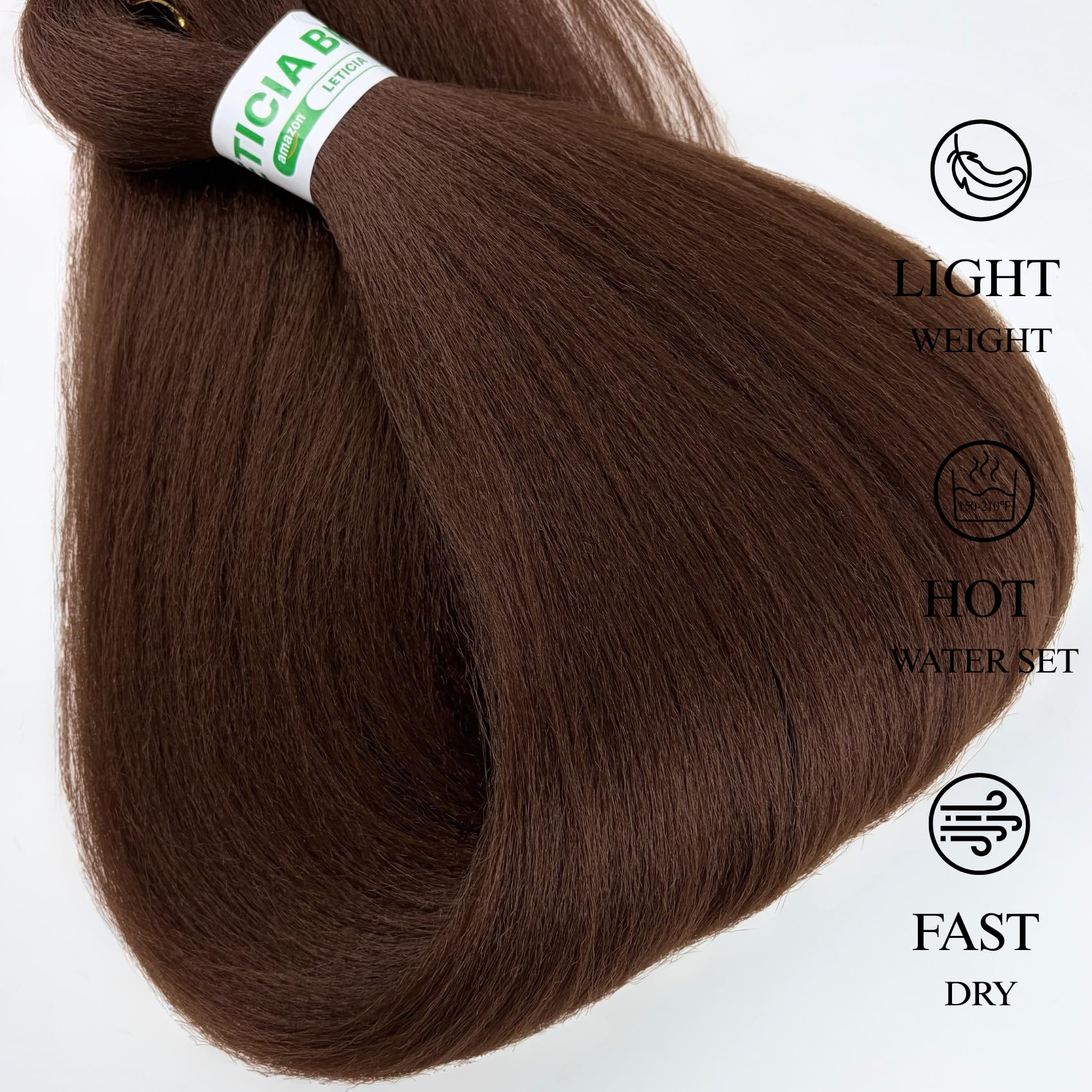 Leticia pre-stretched tapered ends ready to install for faster braiding