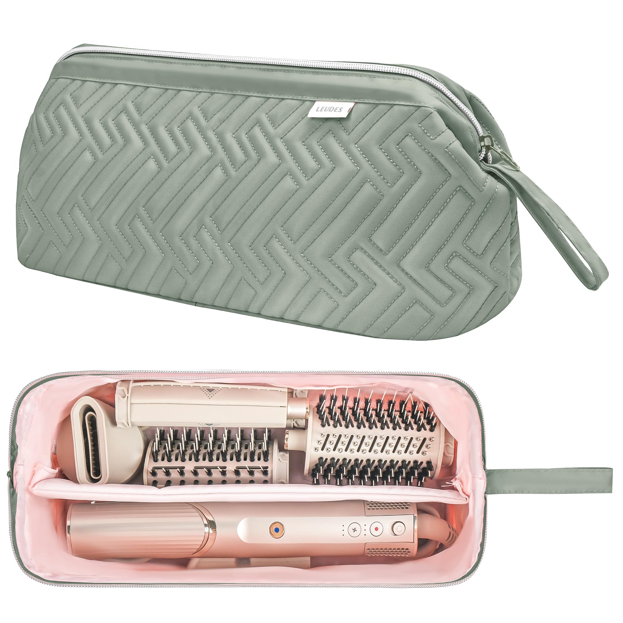 Leudes front view of case showing compact protective shape and easy carry