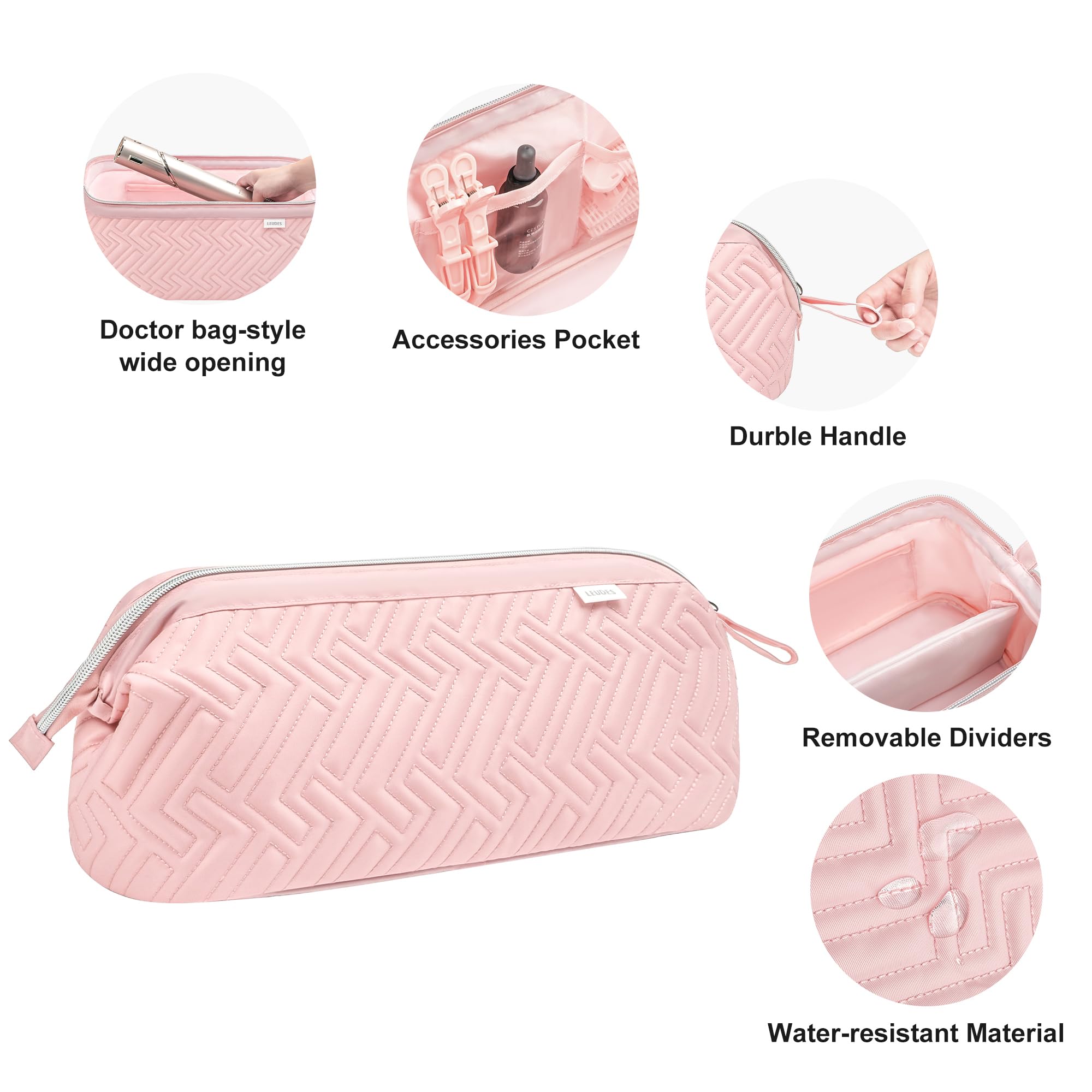 Leudes case filled with attachments showing neat storage and protection