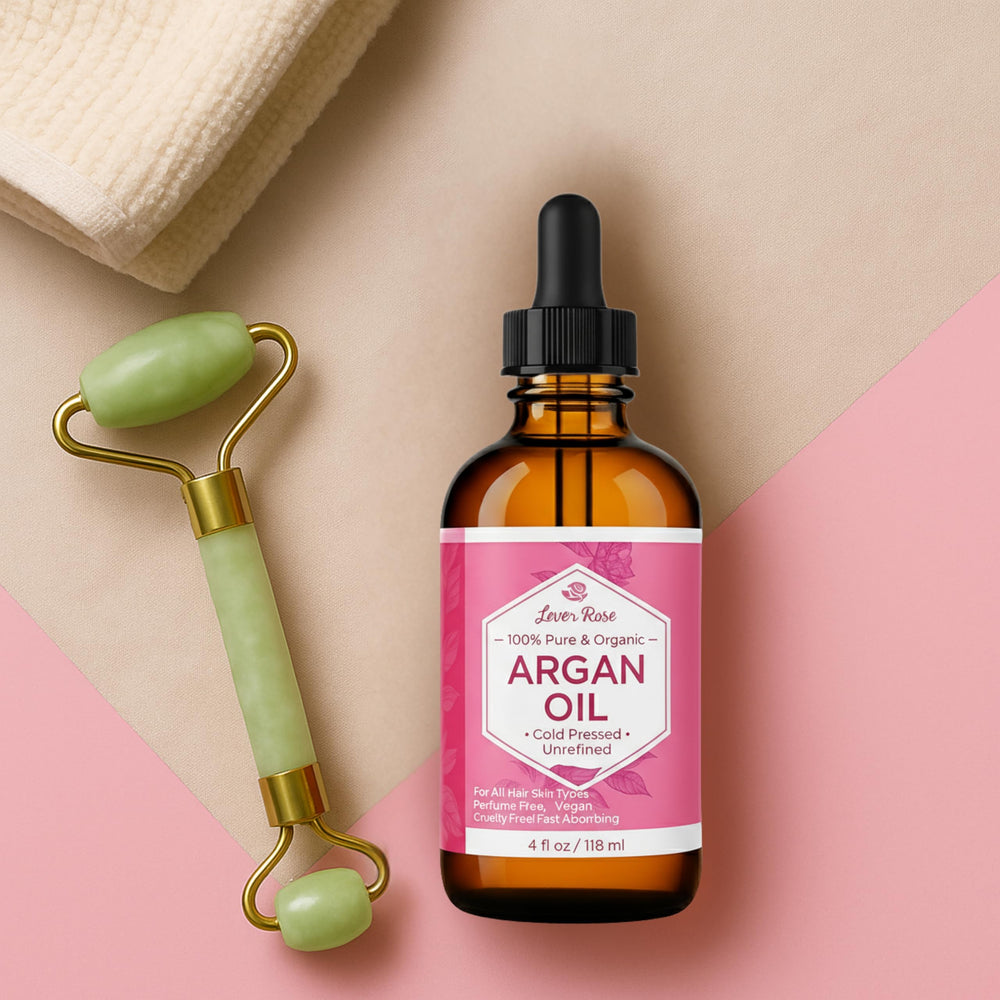 Leven Rose 4 oz bottle next to common items showing actual product size