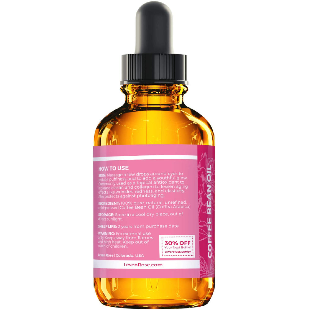 Leven Rose coffee oil texture on skin for fast absorption and hydration