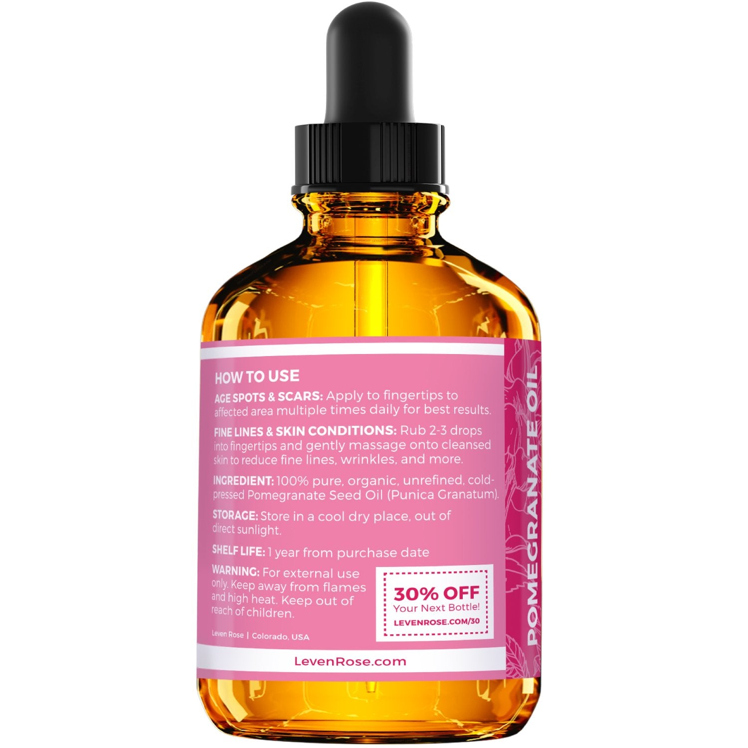 Leven Rose droplet of oil texture highlighting absorbent, lightweight feel