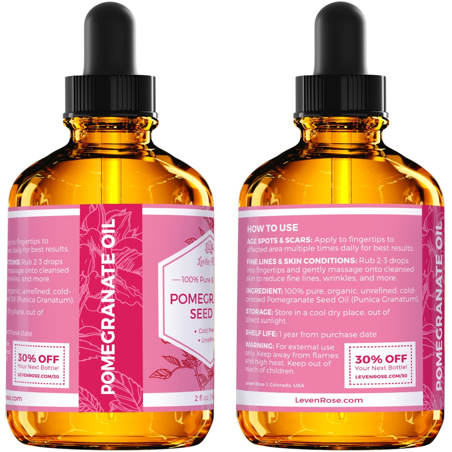 Leven Rose oil on hands showing cuticle hydration and nail care