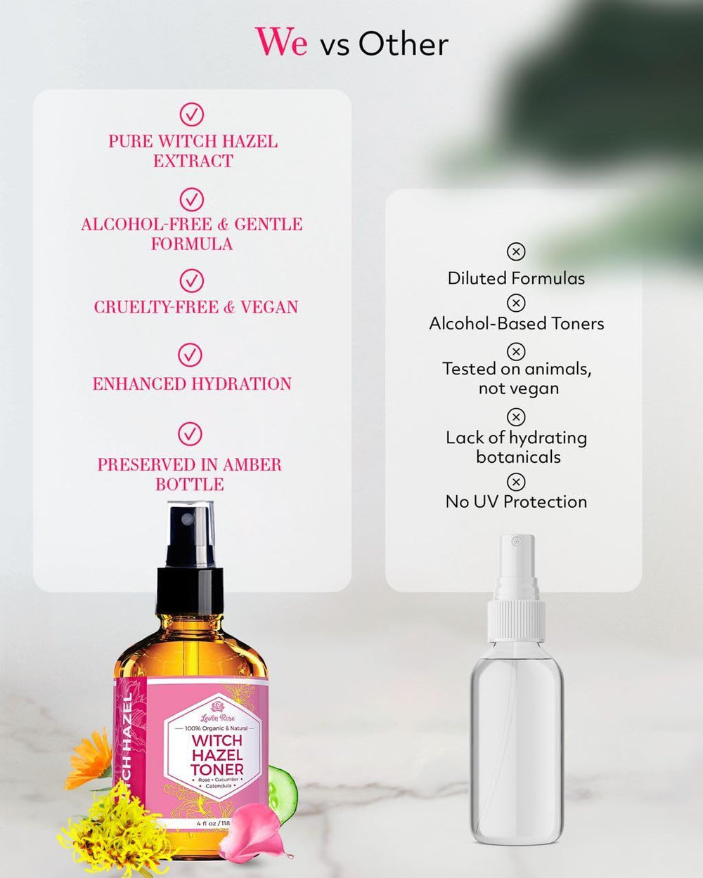 Leven Rose pouring toner onto cotton pad for gentle application
