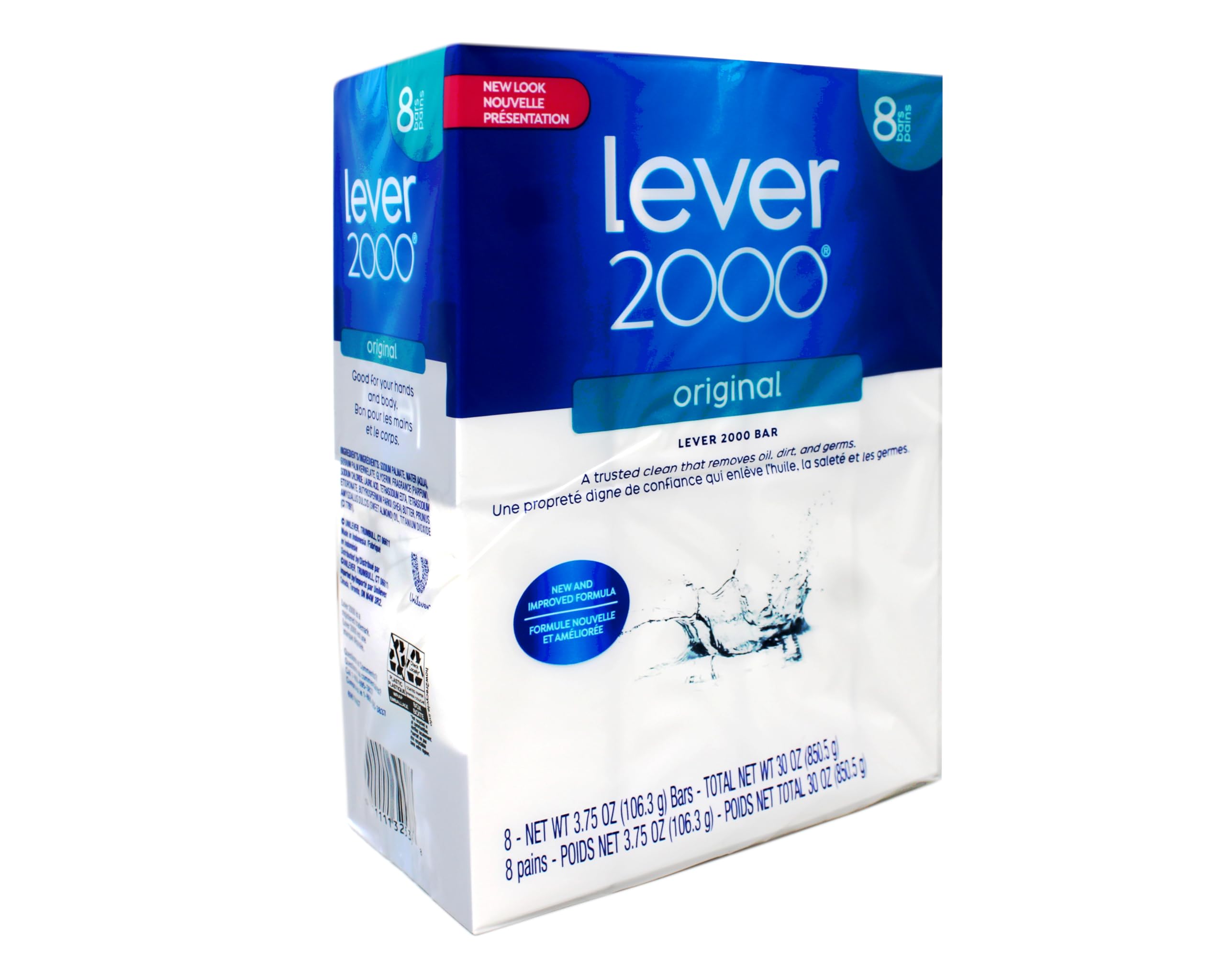 Lever 2000 bars on bathroom shelf lifestyle shot showing value pack for families