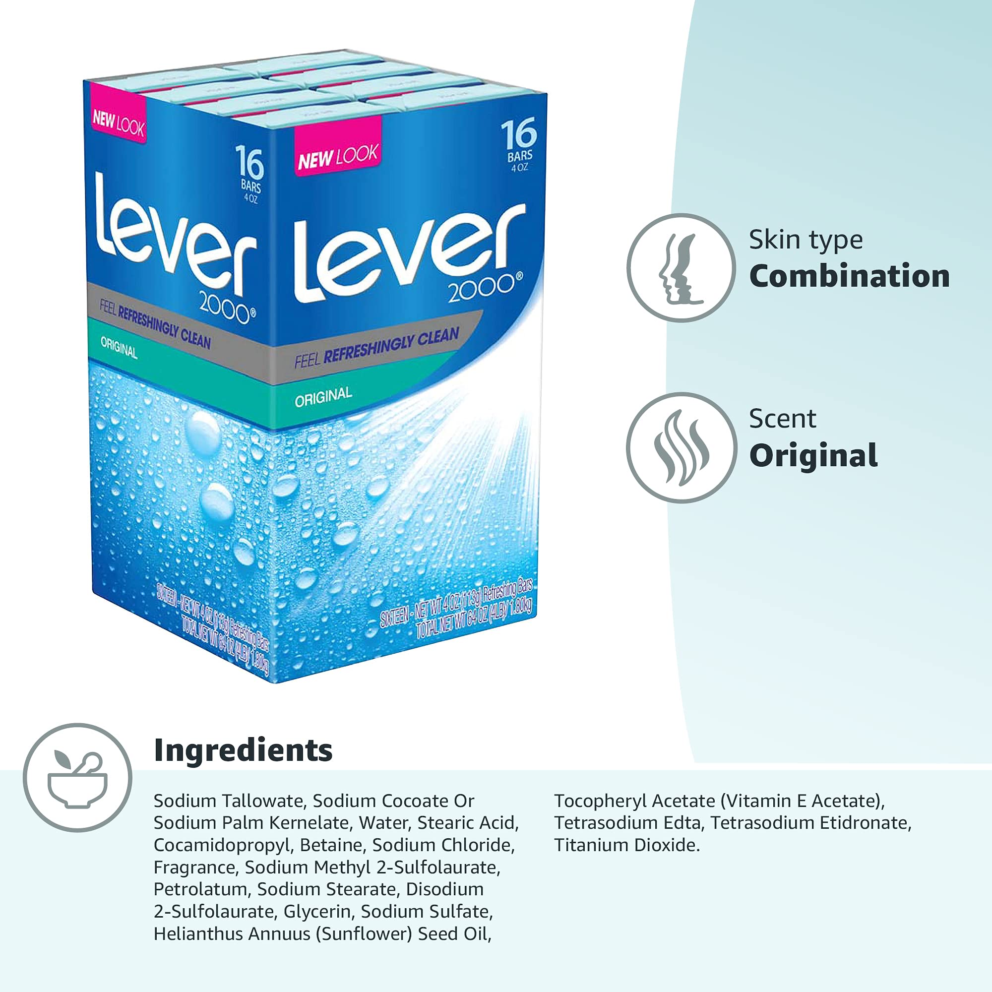 Lever 2000 label close-up showing ingredients and product details