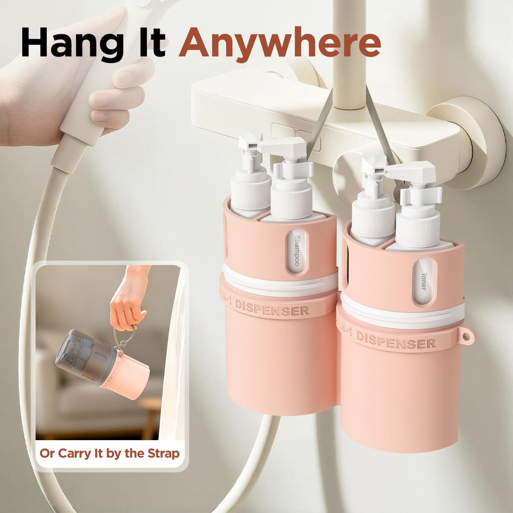 LEVOGO mounted case suctioned to shower tile for hands-free access and tidy storage