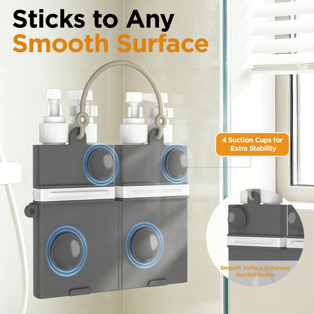 LEVOGO close-up of four suction cups on silicone case, secure bathroom mounting benefit