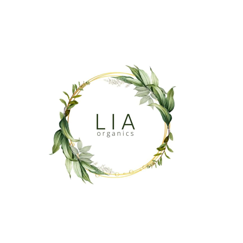 Lia Organics bottle on bathroom vanity suggesting daily routine use
