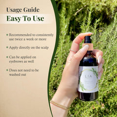 Lia Organics application on scalp for quick mid-day refresh
