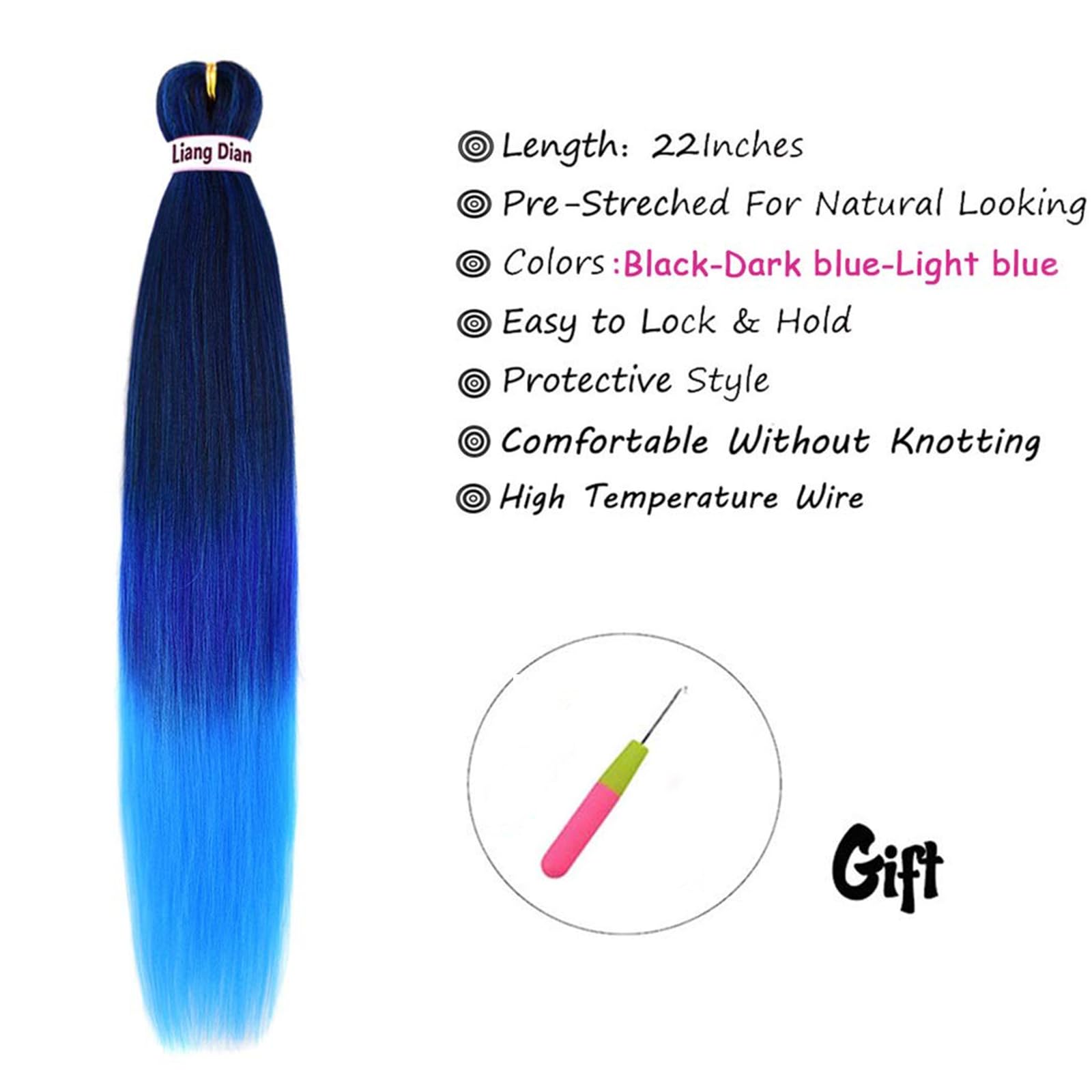 Liang Dian pre-stretched tapered tip detail for faster, easier braiding benefit
