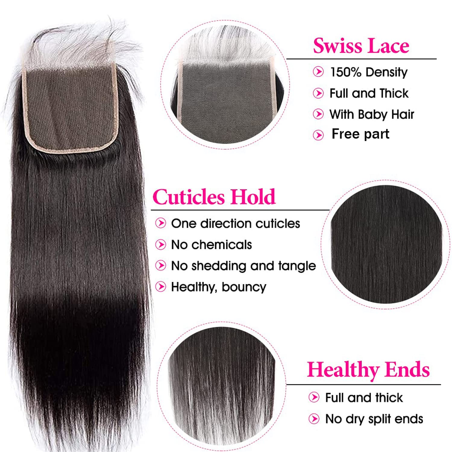 Liangya Hair closure worn on model showing natural hairline and styling versatility