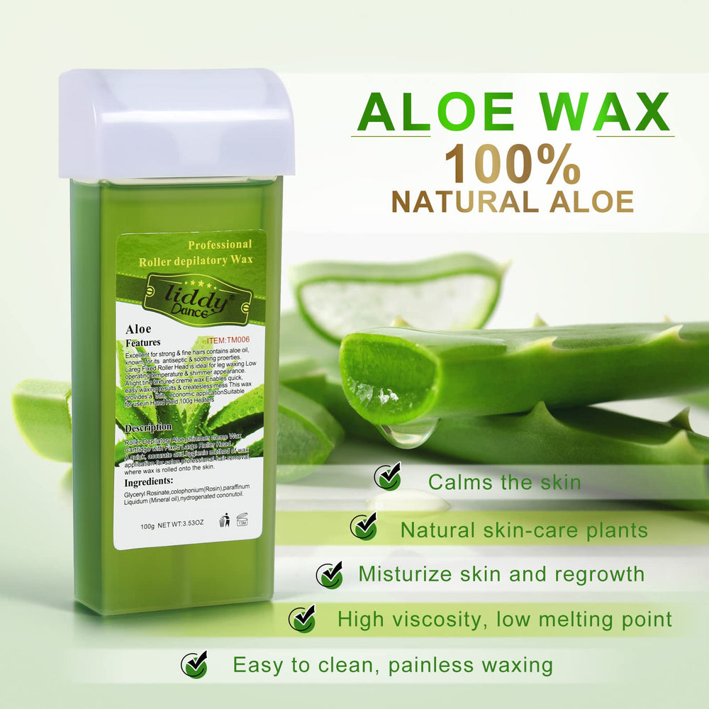 liddy Dance close-up of wax texture with aloe soothing visual
