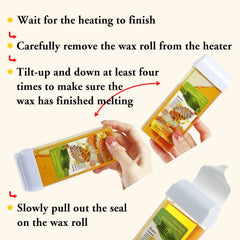 Liddy Dance melted honey wax texture on spatula showing smooth spreadability and moisturize benefit