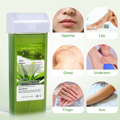 liddy Dance applying roll-on wax to leg for smooth results