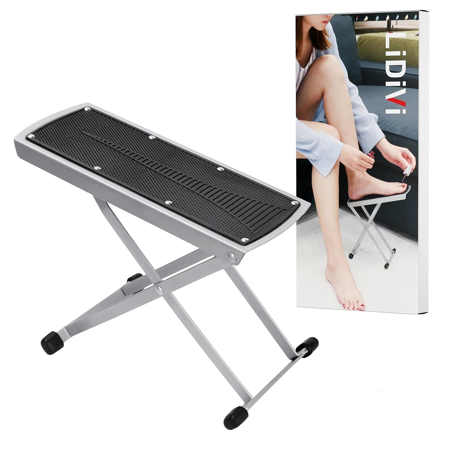 LiDiVi front view of foot rest showing stable platform and angle benefit