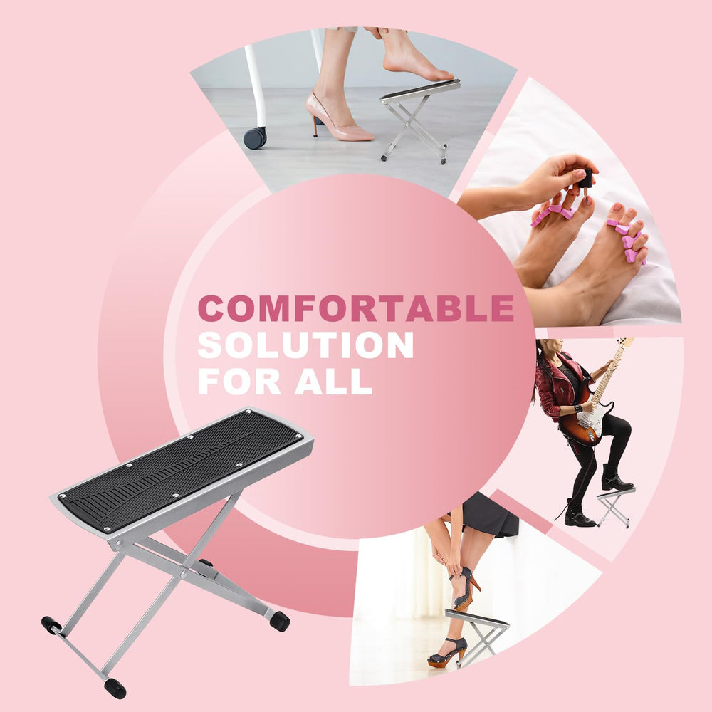 LiDiVi foot rest next to chair showing scale and space-saving benefit