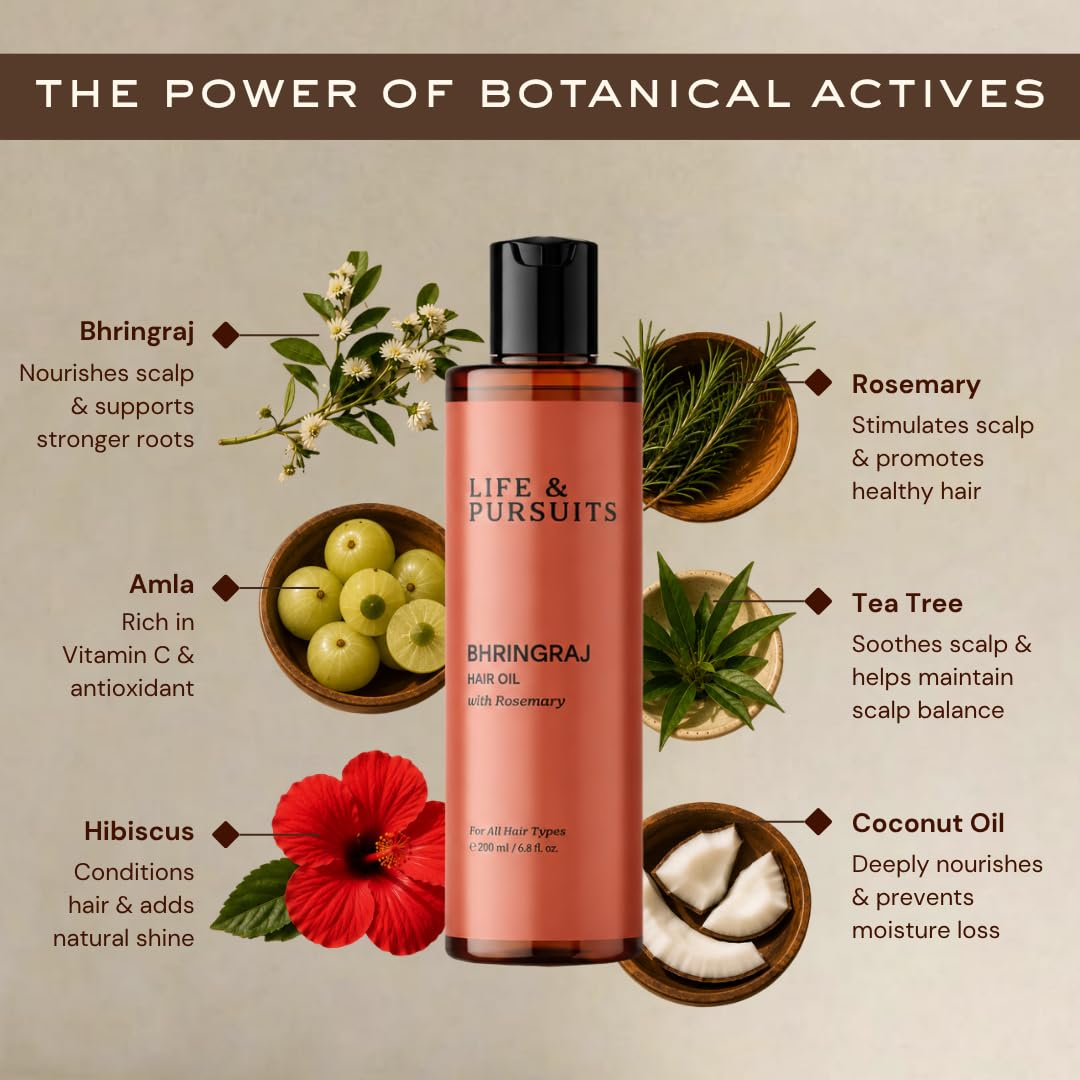 Life & Pursuits ingredient label close-up listing botanical blend benefits