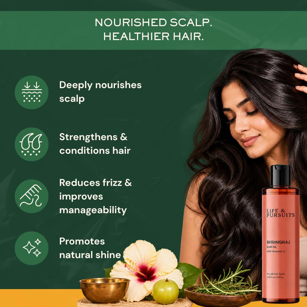 Life & Pursuits scalp massage application demonstrating soothing nourishment