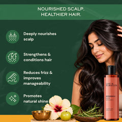 Life & Pursuits scalp massage application demonstrating soothing nourishment