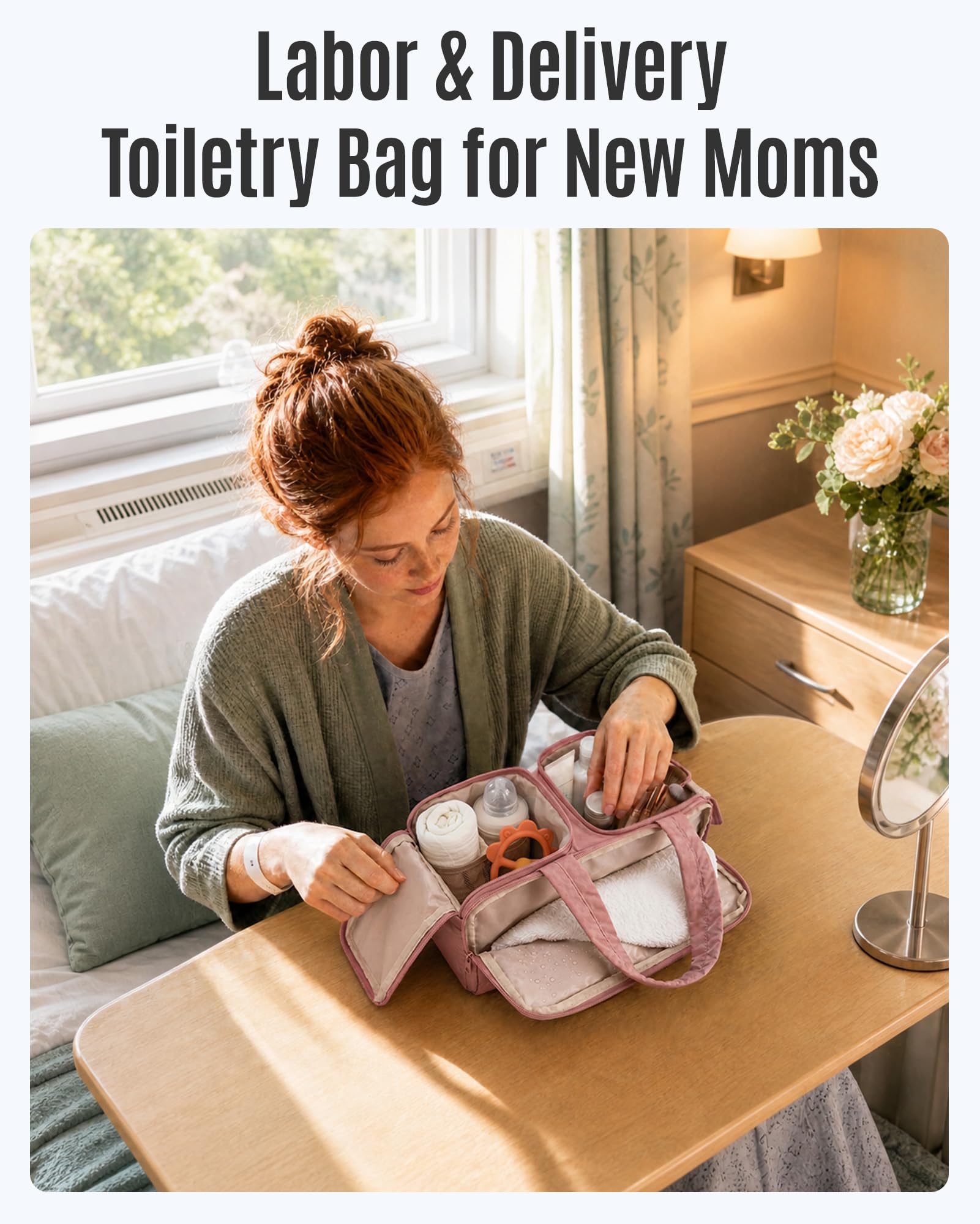 LIGHT FLIGHT on bathroom counter in travel setting for simple, grab-and-go convenience