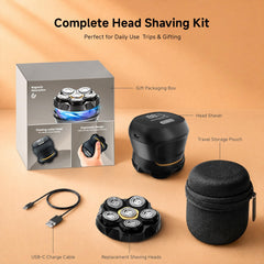 likefun close-up of 6D magnetic shaving head demonstrating contouring benefit