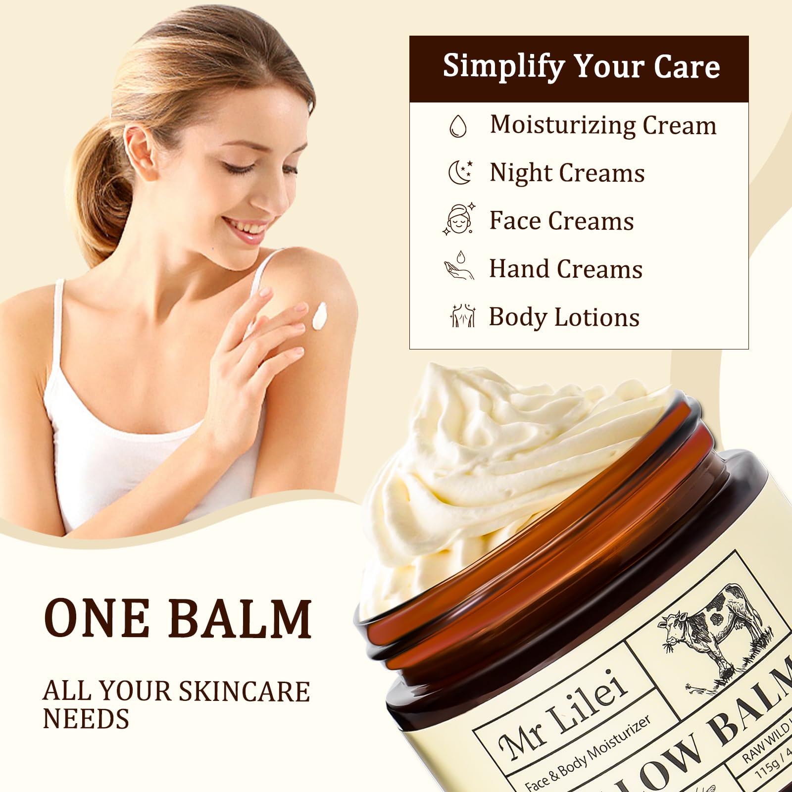 Lilei Beauty jar on nightstand in lifestyle setting showing nightly care benefit