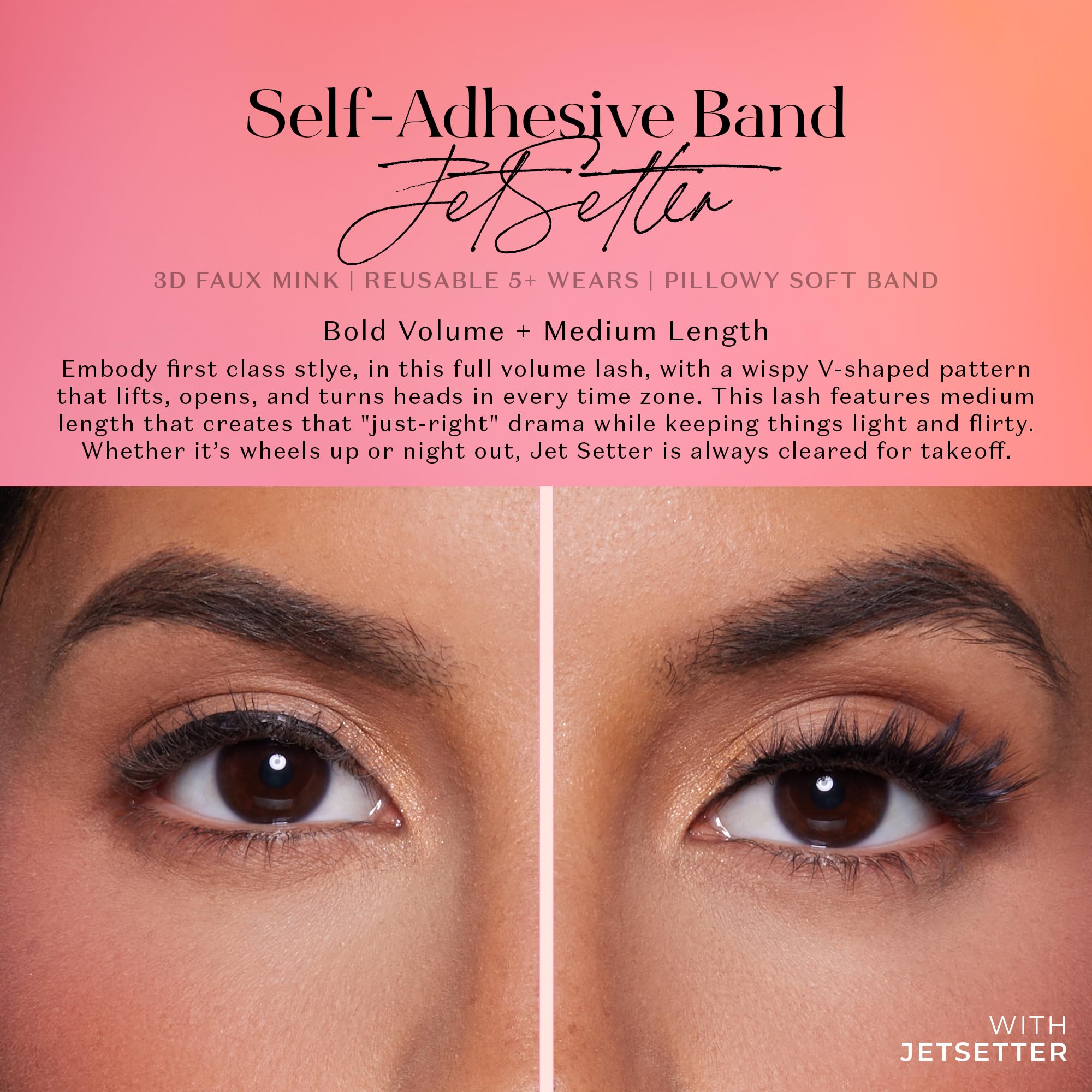 Lilly Lashes JetSetter band close-up highlighting soft pillowy adhesive for comfort