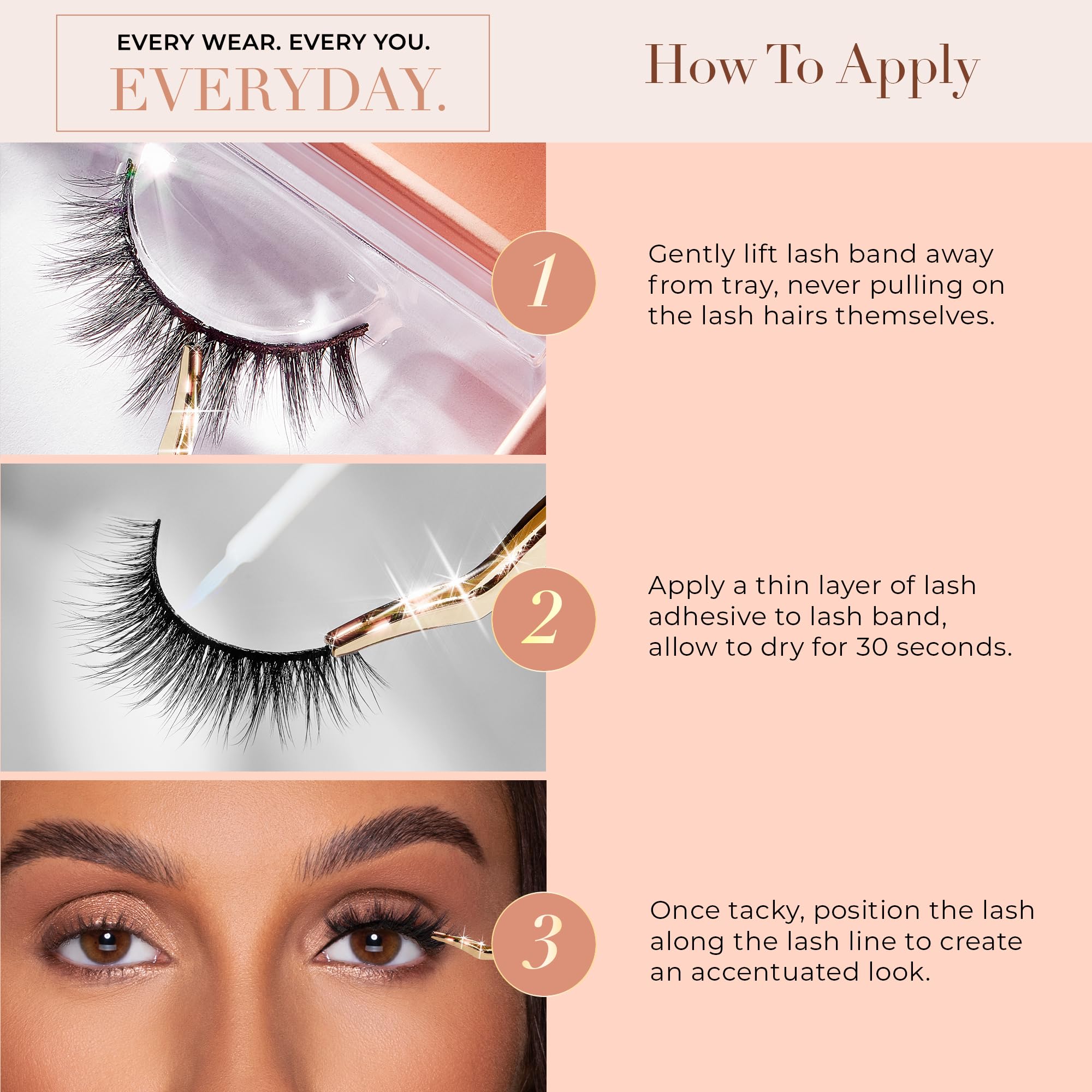 Lilly Lashes lifestyle model in morning routine showcasing quick everyday wear