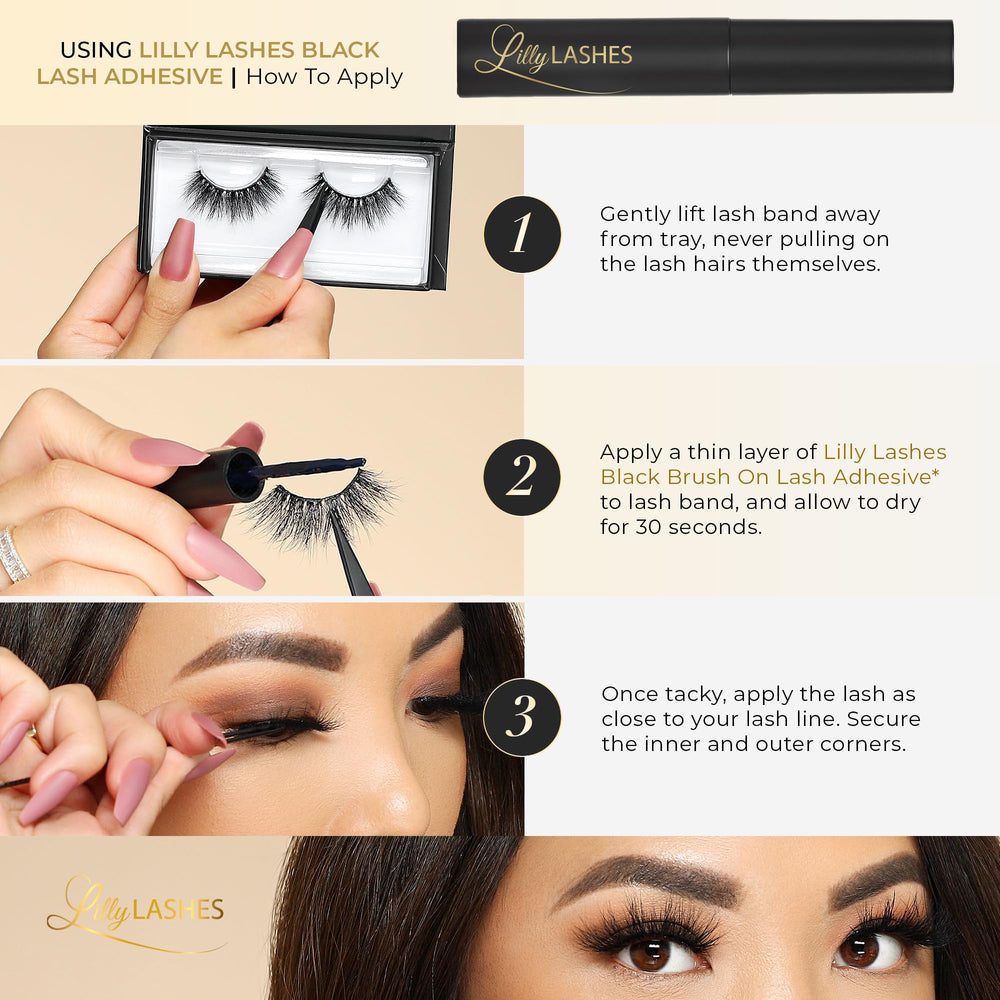 Lilly Lashes worn by model for daytime look with natural lift