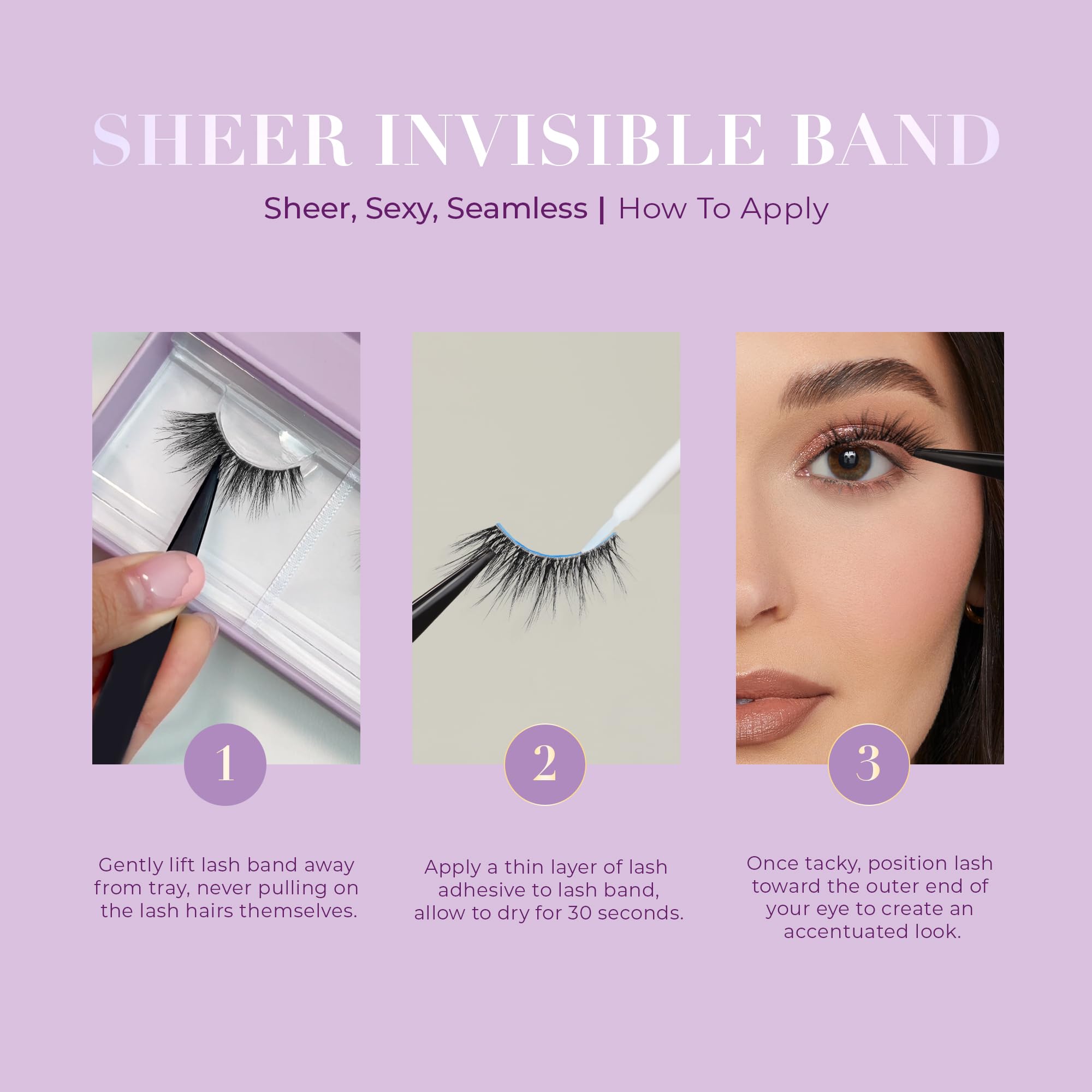 Lilly Lashes paired with eyeglasses demonstrating comfortable, non-irritating fit