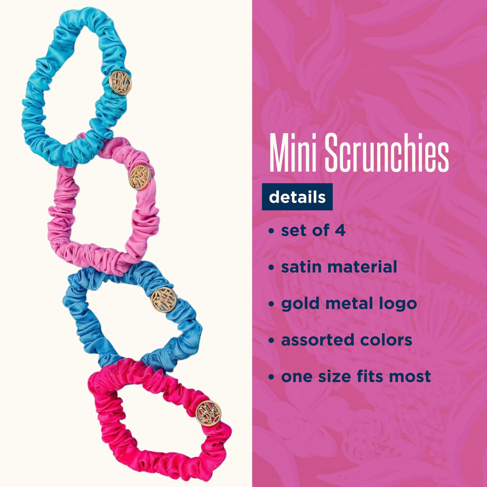 Lilly Pulitzer scrunchies inside a bag showing portability and easy styling anywhere